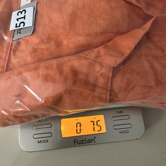 Vtg Linen Top Womens M Orange Preppy Quiet Luxury Fall Sustainable Boxy Crop - Picture 11 of 11